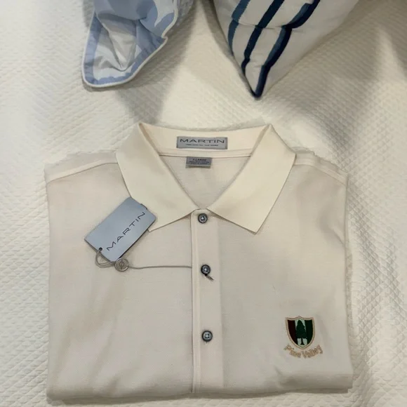 NWT Martin 100% golf shirt with Pine Valley logo, white, XL - Picture 1 of 5